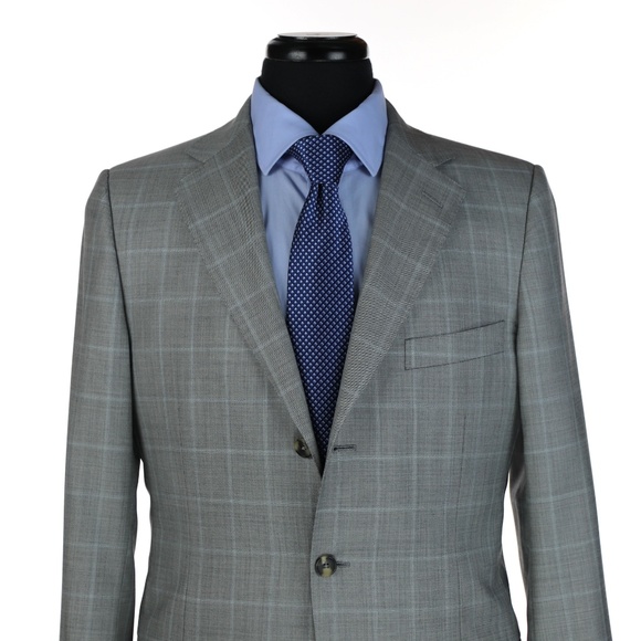 Ermenegildo Zegna Wool Suit Gray Checks 38R - Picture 2 of 8